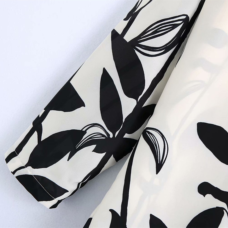 PUWD Oversize Women Turn-down Collar Dress Spring-autumn Fashion Ladies Chinese Style Loose Printed 210522