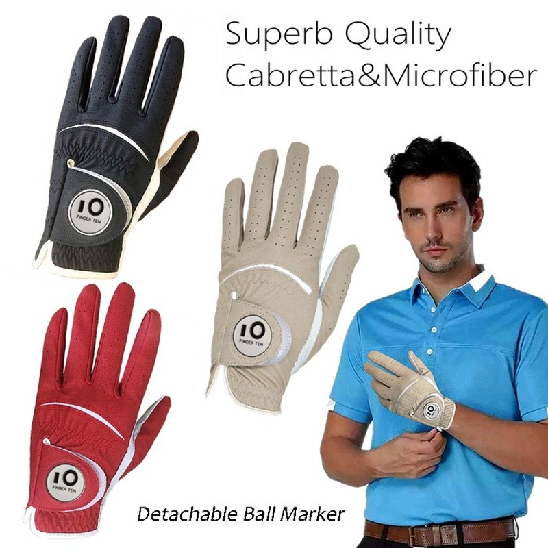 2 Pcs Soft Pu Leather Mens Golf Gloves with Ball Marker Cabretta All Weather Grip Navy Khaki Red Small Medium Large XLg
2 Pcs Soft Pu Leather Mens Golf Gloves with Ball Marker Cabretta All Weather Grip Navy Khaki Red Small Medium Large XLg