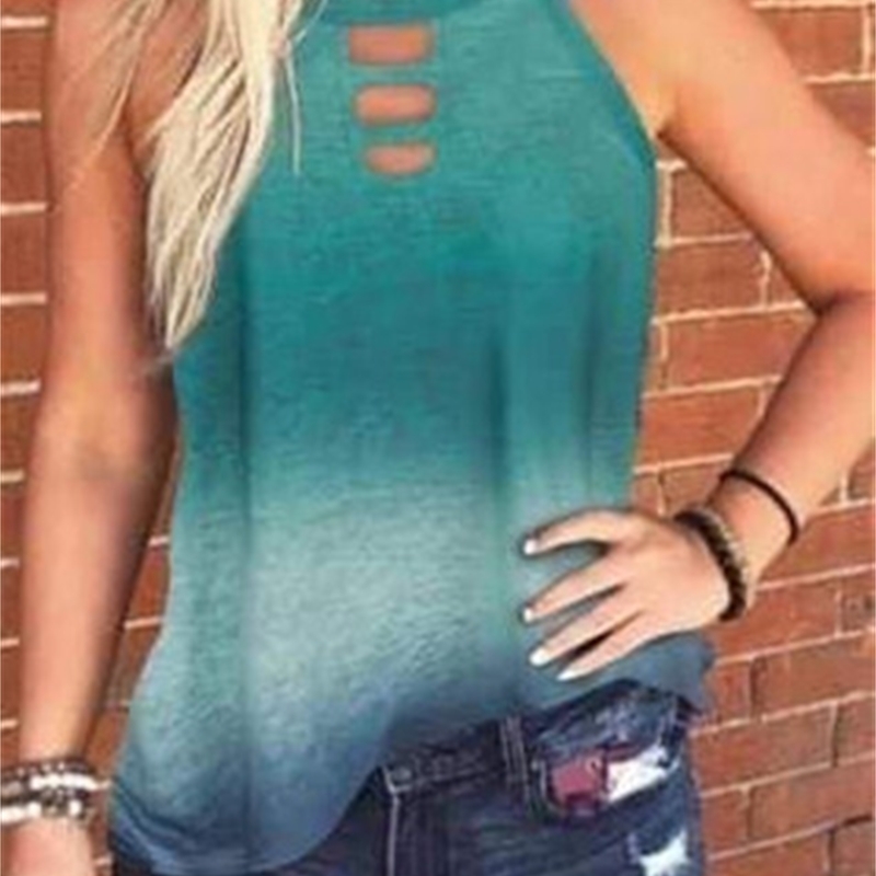 Leopard Sexy Hollow Out O-neck Sleeveless Tank Top Women Summer Casual Loose Pink Tie Dye Tops for Plus Size Vest 3XL 210604