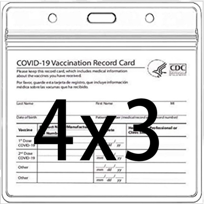CDC Vaccination Card Holder Files Immunization Record Vaccinated Cards Protector Cover 3x4 Clear Vinyl Plastic Sleeve Waterproof Resealable Zip
CDC Vaccination Card Holder Files Immunization Record Vaccinated Cards Protector Cover 3x4 Clear Vinyl Plastic Sleeve Waterproof Resealable Zip