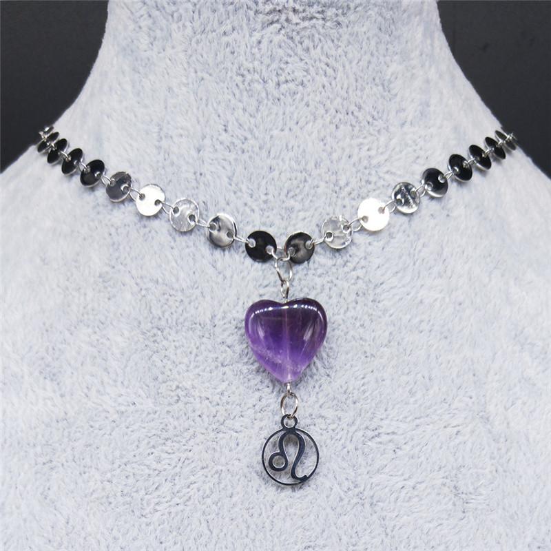 Pendant Necklaces 2021 Leo Purple Natural Crystal Stainless Steel Necklace Women Silver Color Constellation Jewelry Kolye N2035S04
Pendant Necklaces 2021 Leo Purple Natural Crystal Stainless Steel Necklace Women Silver Color Constellation Jewelry Kolye N2035S04