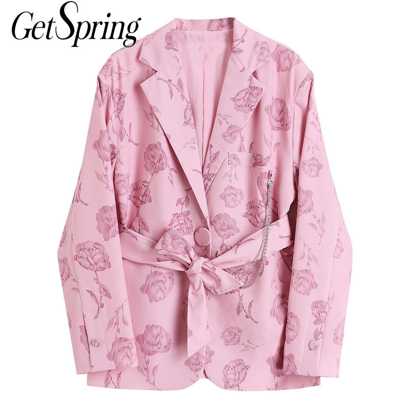Getspring Women Blazer Bandage Printing Pink Vintage Blazers And Jackets Casual Loose Flowers s Suit Coats 210601
Getspring Women Blazer Bandage Printing Pink Vintage Blazers And Jackets Casual Loose Flowers s Suit Coats 210601