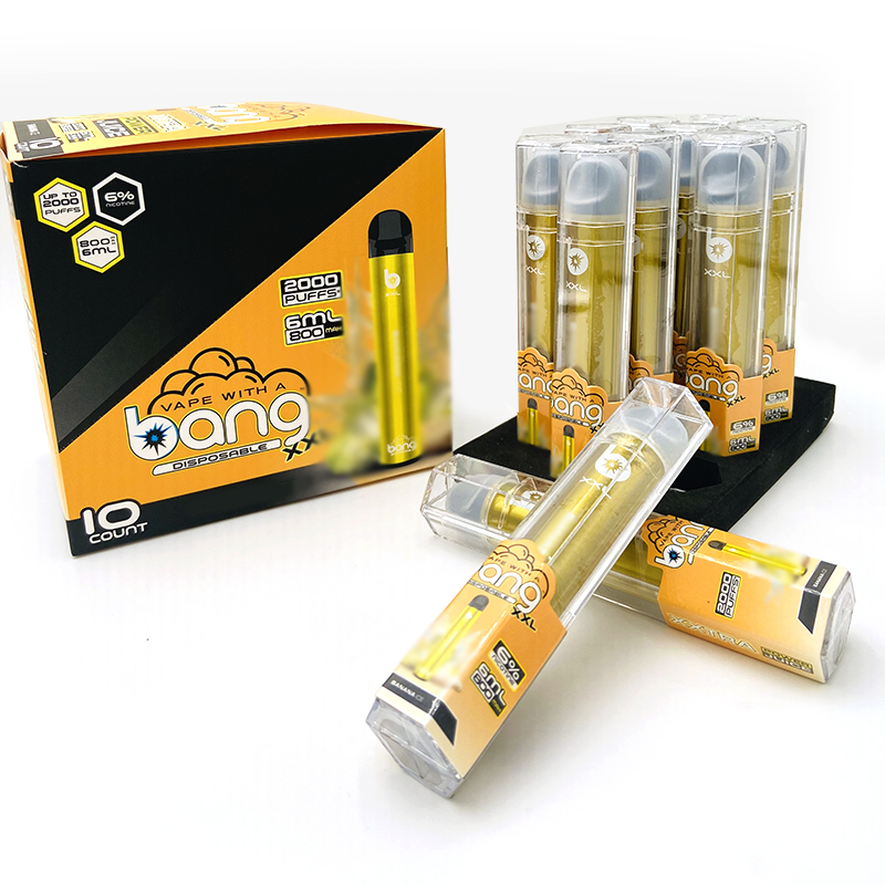 Bang XXL Disposable Vape Pen 2000 Puffs Electronic Cigarette 800mAh 6ml Pre-filled Smoking Pods Battery Box Packaging vaporizer
Bang XXL Disposable Vape Pen 2000 Puffs Electronic Cigarette 800mAh 6ml Pre-filled Smoking Pods Battery Box Packaging vaporizer