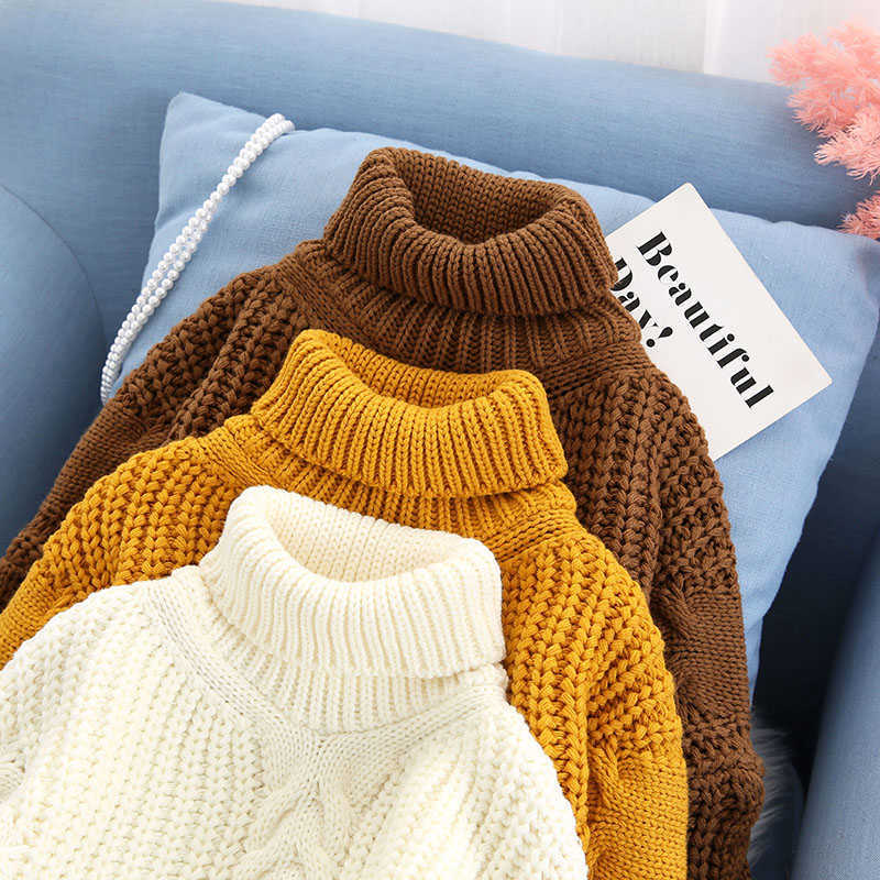 Women Turtleneck Sweaters High Quality Autumn Winter Pull Jumpers European Twist Lantern Sleeve Oversized Sweater C-281 211018