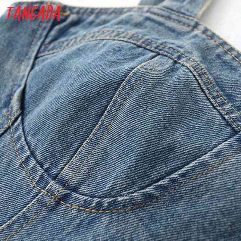 Women Denim Camis Crop Top Spaghetti Strap Sleeveless Back Zipper Female Casual Tops 5B11 210416