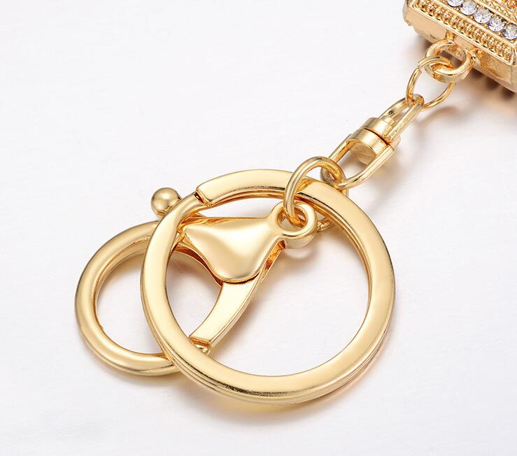 Alloy Key Rings Rhinestone Crystal 3 Colors perfume Bottle Shape Pendant Car Handbag Key Holder Party Gifts GC810
