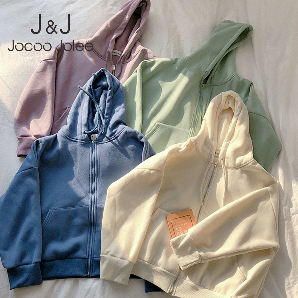 Jocoo Jolee Casual Long Sleeve Solid Zip-up Sweatshirts Korean Loose Hoodies Women Harajuku Plush Coats BF Hoodies Outwear 210518, As photo
Jocoo Jolee Casual Long Sleeve Solid Zip-up Sweatshirts Korean Loose Hoodies Women Harajuku Plush Coats BF Hoodies Outwear 210518, As photo