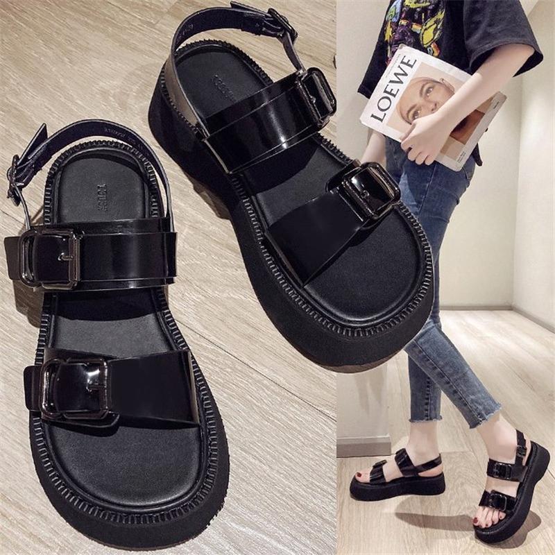 Thick Bottom Sandals Women Summer Belt Metal Buckle PU Leather Black Waterproof Platform Open-toe Wear Heightening Shoes Dress
Thick Bottom Sandals Women Summer Belt Metal Buckle PU Leather Black Waterproof Platform Open-toe Wear Heightening Shoes Dress