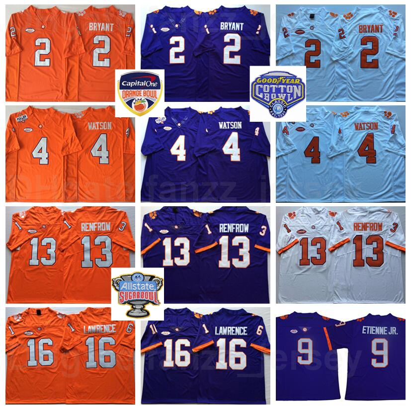 NCAA College Football Clemson Tigers 16 Trevor Lawrence Jersey 2 Kelly 4 Deshaun Watson 13 Hunter Renfrow 9 Travis Etienne Jr Team Purple Orange White All Stitched, 2 orange
NCAA College Football Clemson Tigers 16 Trevor Lawrence Jersey 2 Kelly 4 Deshaun Watson 13 Hunter Renfrow 9 Travis Etienne Jr Team Purple Orange White All Stitched, 2 orange