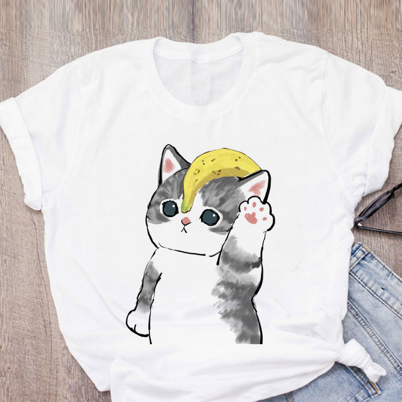 Women T-shirt Cute Cat Funny Cartoon T-shirt Harajuku Graphic Ulzzang T-shirt 90s Print Fashion Aesthetic Top Tee Female, 26501
Women T-shirt Cute Cat Funny Cartoon T-shirt Harajuku Graphic Ulzzang T-shirt 90s Print Fashion Aesthetic Top Tee Female, 26501