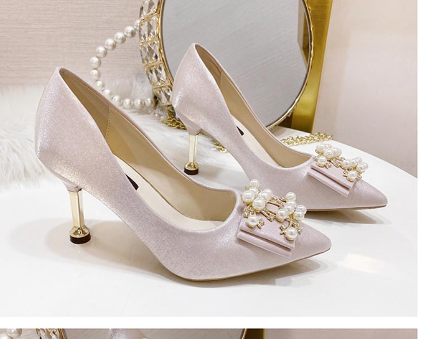 2021 Spring and Autumn shoes with New style High heel fine heel pointed end Women's shoes@NM180, Champagne 5cm
2021 Spring and Autumn shoes with New style High heel fine heel pointed end Women's shoes@NM180, Champagne 5cm