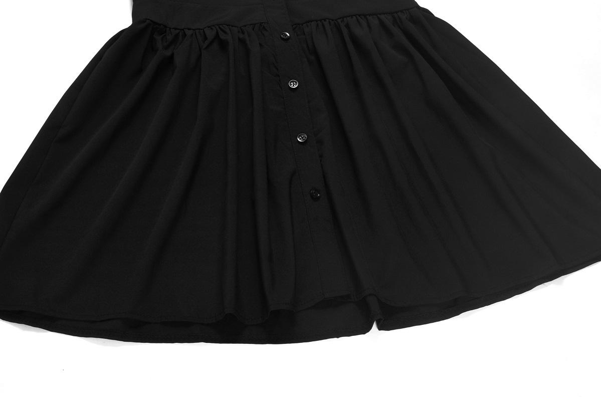 Plus Size Black Harajuku Dresses Women Moon Short Sleeve Crescent Print Collar Vintage Dress For Gothic Girl 3XL 4XL 5XL Casual