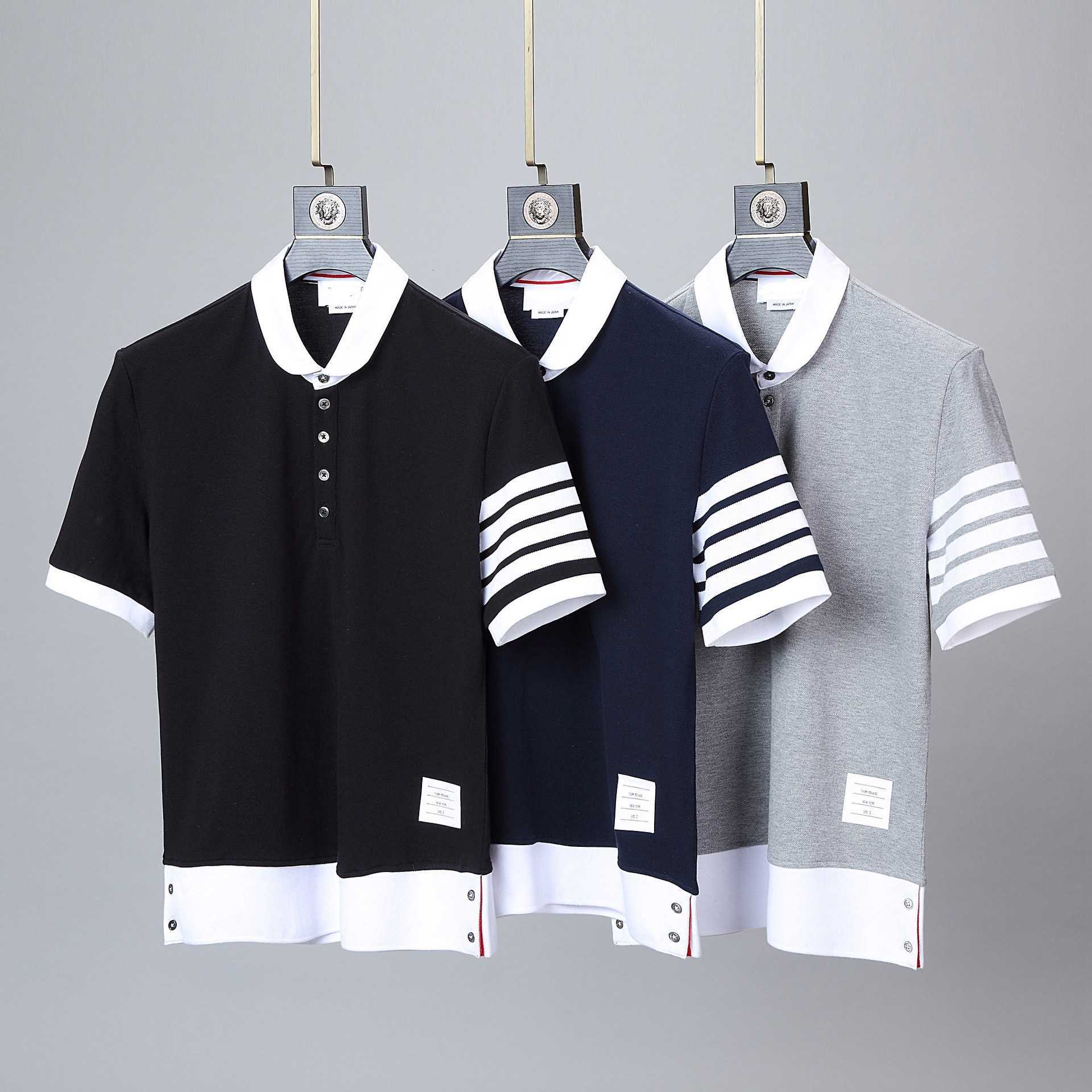Tb Thom Male Brand Shirt Polo Casual Cotton Short Sleeve Female Blouse Korean Design Turn Down Collar Suit Top Couple, Navy blue
Tb Thom Male Brand Shirt Polo Casual Cotton Short Sleeve Female Blouse Korean Design Turn Down Collar Suit Top Couple, Navy blue