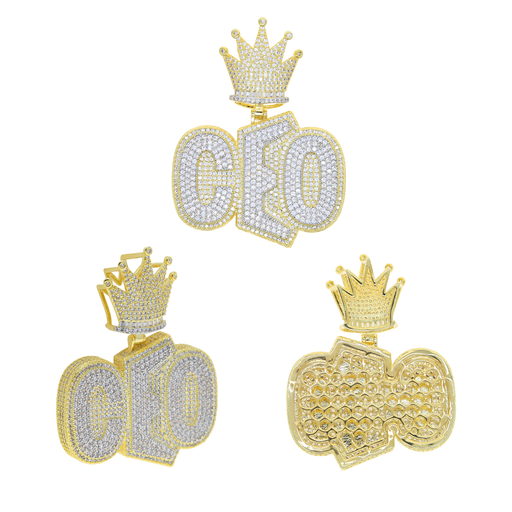 CEO Pendant Necklace For Men Top Quality Micro Pave 5A CZ Ceo Collection Hip Hop Rock Punk Jewelry