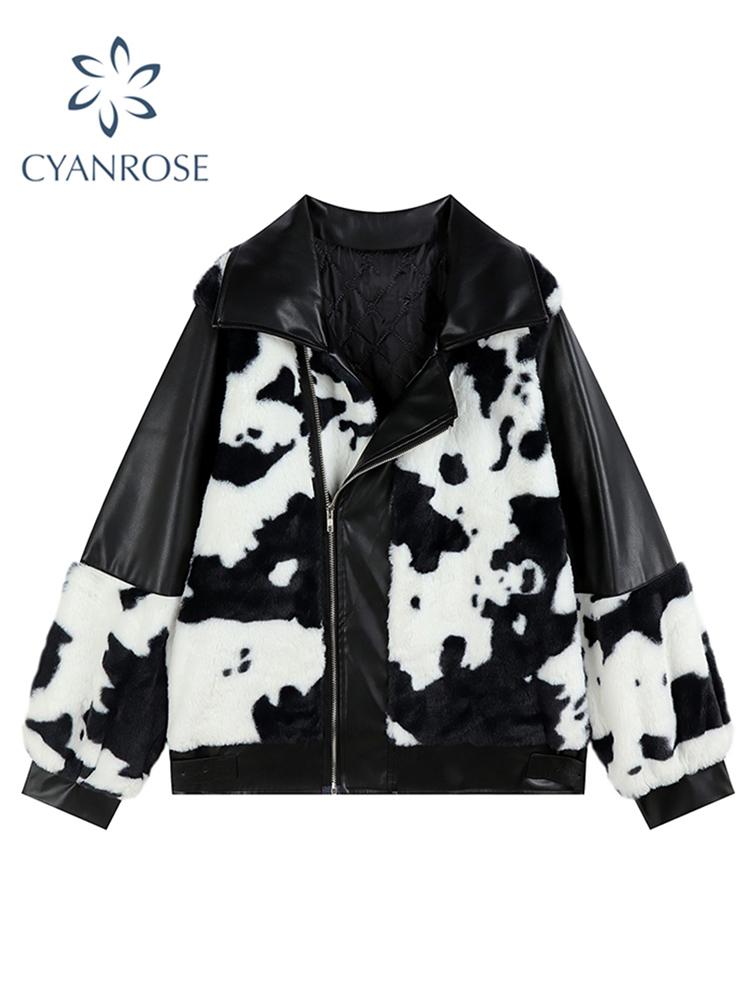 Women's Jackets Fur Jacket Loose Warm Lamb Wool Winter Vintage Thickened Locomotive Lapel Belt Zippers Female Chic PU Motorcycle Coat, Black;brown
Women's Jackets Fur Jacket Loose Warm Lamb Wool Winter Vintage Thickened Locomotive Lapel Belt Zippers Female Chic PU Motorcycle Coat, Black;brown