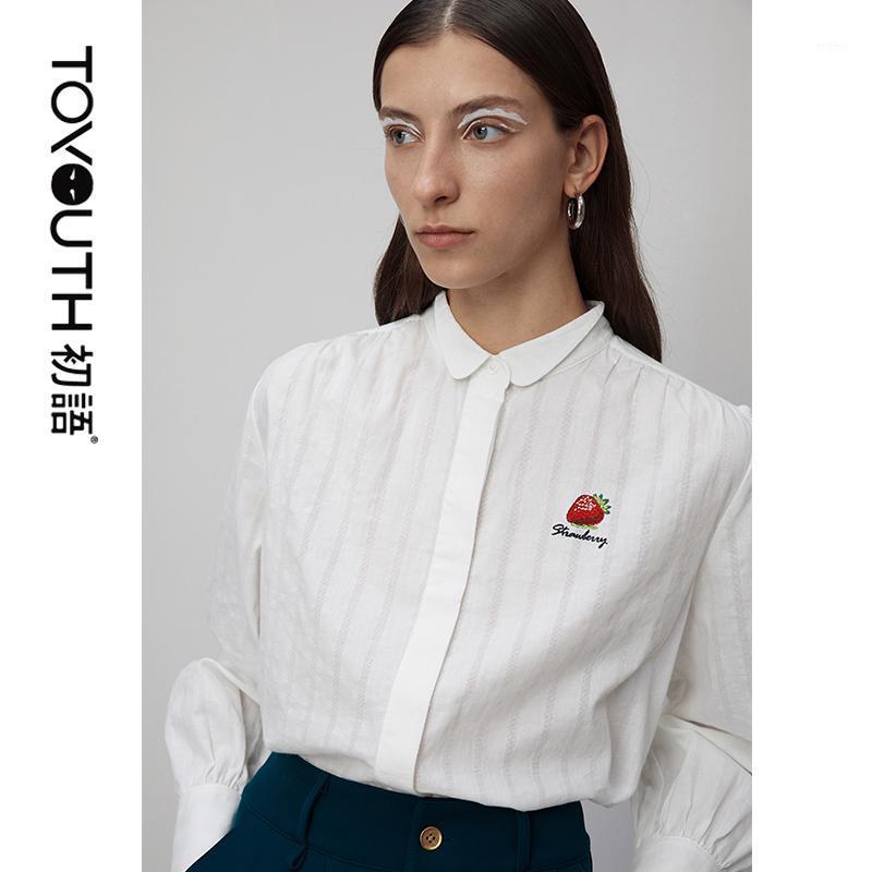 Women' Blouses & Shirts Toyouth 2021 Spring Strawberry Embroidery Women And Casual Turn-Down Collar Long Sleeve Cotton Female, White
Women' Blouses & Shirts Toyouth 2021 Spring Strawberry Embroidery Women And Casual Turn-Down Collar Long Sleeve Cotton Female, White