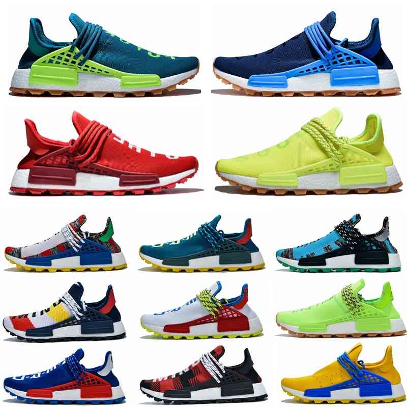 

2019 Pharrell Williams Nmd Human Race Mens Women Running Shoes Yellow Heart Mind Bbc Nerd Black Cream Holi Sports Outdoor Jogging Shoe