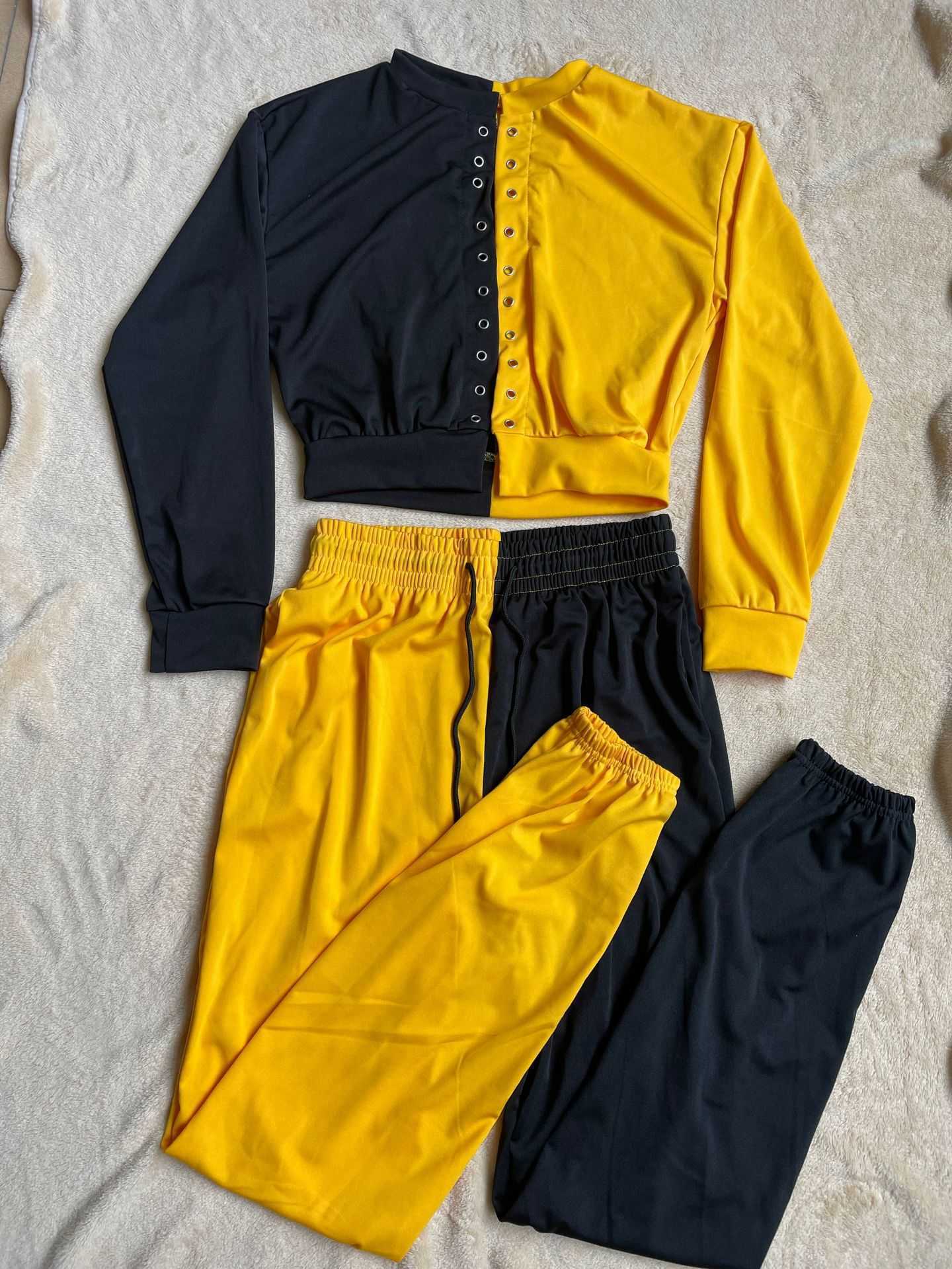 Designers Women sports tracksuits Clothes 2023 autumn color matching corns bandage two-piece set jogging suits