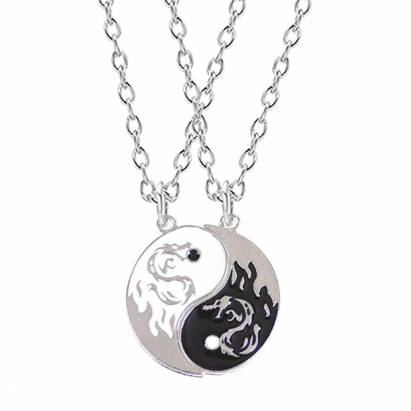 Pendant Necklaces 2Pcs Dragon Tai Chi Couple For Women Men Lovers Friends Trendy Yin Yang Necklace Fashion Jewelry Gifts, Silver
Pendant Necklaces 2Pcs Dragon Tai Chi Couple For Women Men Lovers Friends Trendy Yin Yang Necklace Fashion Jewelry Gifts, Silver