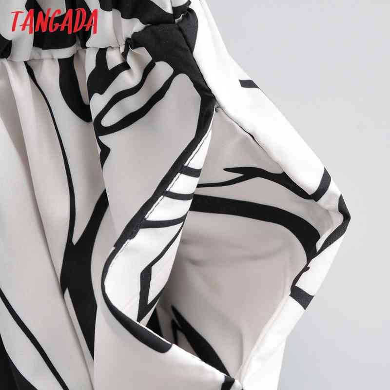 Women Leaf Print Long Short Sleeve V Neck Strethy Waist Female Casual Jumpsuit 1F186 210416