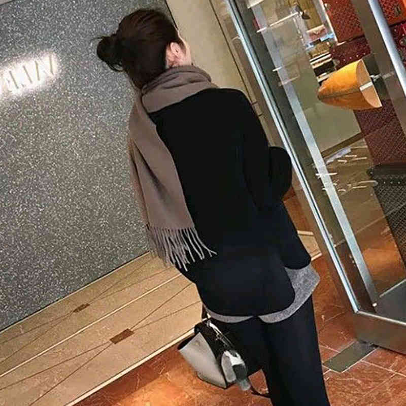 Women Wool Coat Jacket Autumn Winter Woolen Blend Coat Casual Long Sleeve Korean Fashion Clothing For Womens Outwear Coats 210414