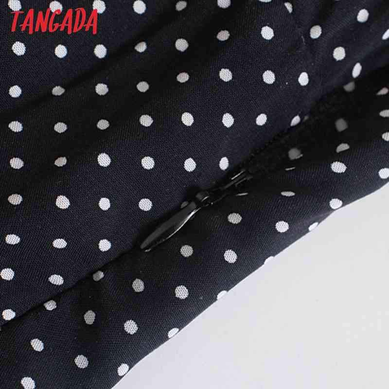 Fashion Women Dots Print Summer Shortsleeve High Street Ladies Midi Dress 4N23 210416