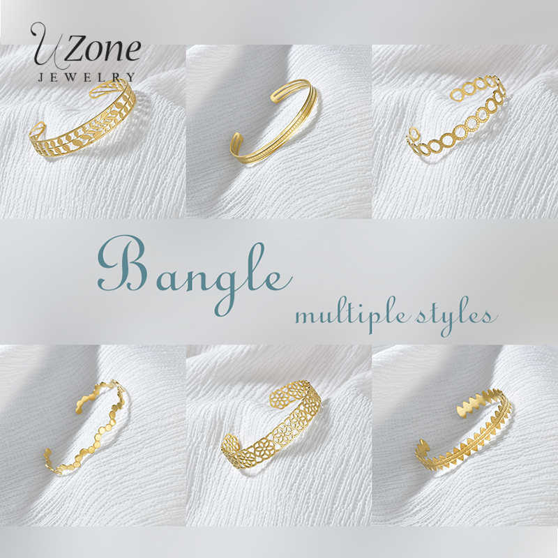 Uzone Bohemian Gold Stainless Steel Hollow Leaf Charm Bracelet for Women Girls Multiple-style Irregular Open Cuff Bangles Gift Q0719
Uzone Bohemian Gold Stainless Steel Hollow Leaf Charm Bracelet for Women Girls Multiple-style Irregular Open Cuff Bangles Gift Q0719