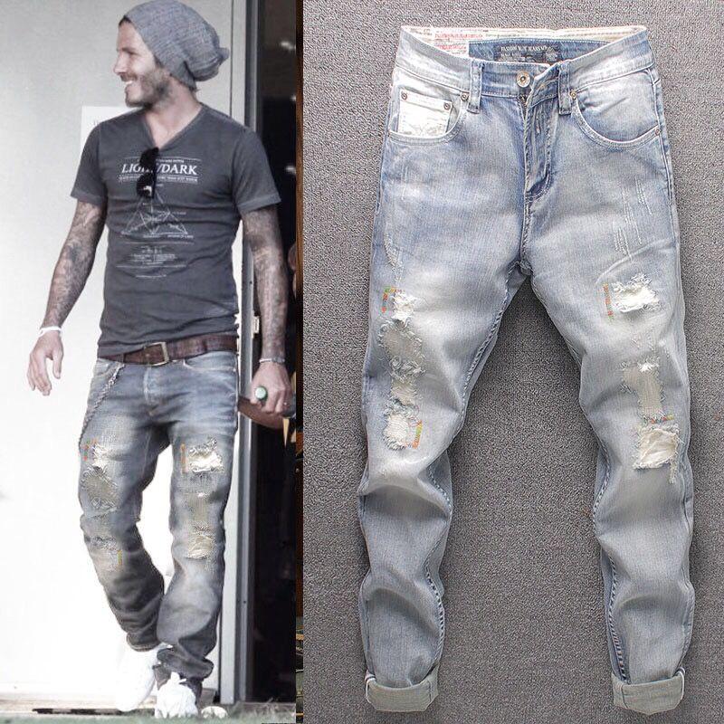 European and American mens jeans washed high-end Vintage stretch small straight Slim Denim Skinny Jean Men Biker Masculino Business Trousers, Blue
European and American mens jeans washed high-end Vintage stretch small straight Slim Denim Skinny Jean Men Biker Masculino Business Trousers, Blue