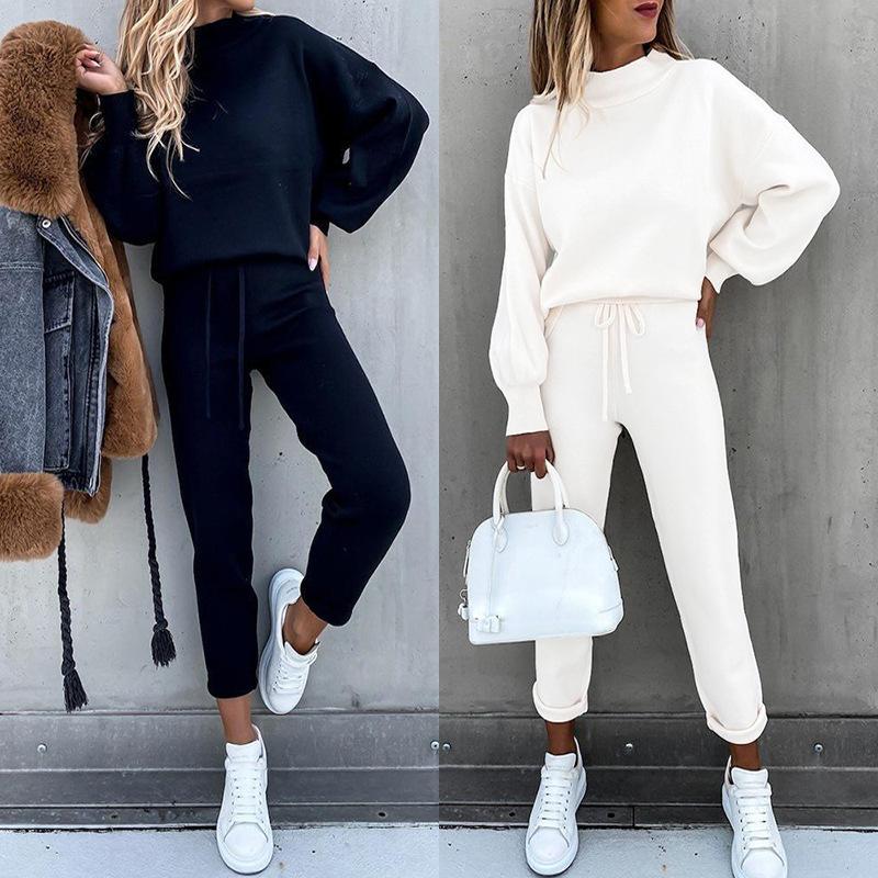 Women's Tracksuits 2021 Products Sweater With Pockets Turtleneck Casual Two-piece Fall Winter, Gray
Women's Tracksuits 2021 Products Sweater With Pockets Turtleneck Casual Two-piece Fall Winter, Gray