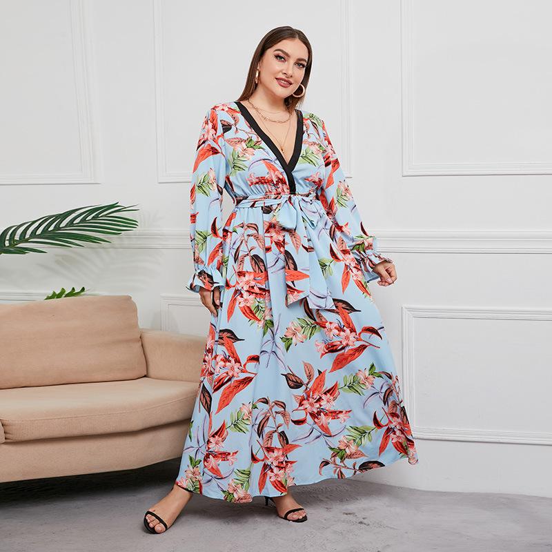 Plus Size Dresses Women Dress Large Abaya Waist Length Long Sleeve V-neck Floral Print, Black
Plus Size Dresses Women Dress Large Abaya Waist Length Long Sleeve V-neck Floral Print, Black