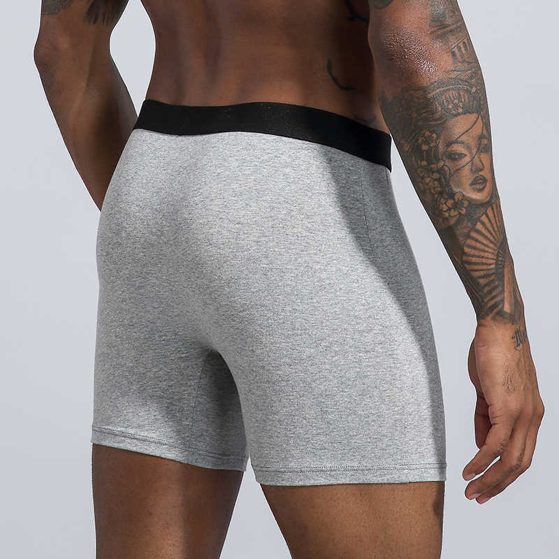 Cotton Men's Panties Underwear Boxer Shorts Long Leg Comfort Men Underpants Male Hombre Boxer Marca European Size Plus S-XXL 210826