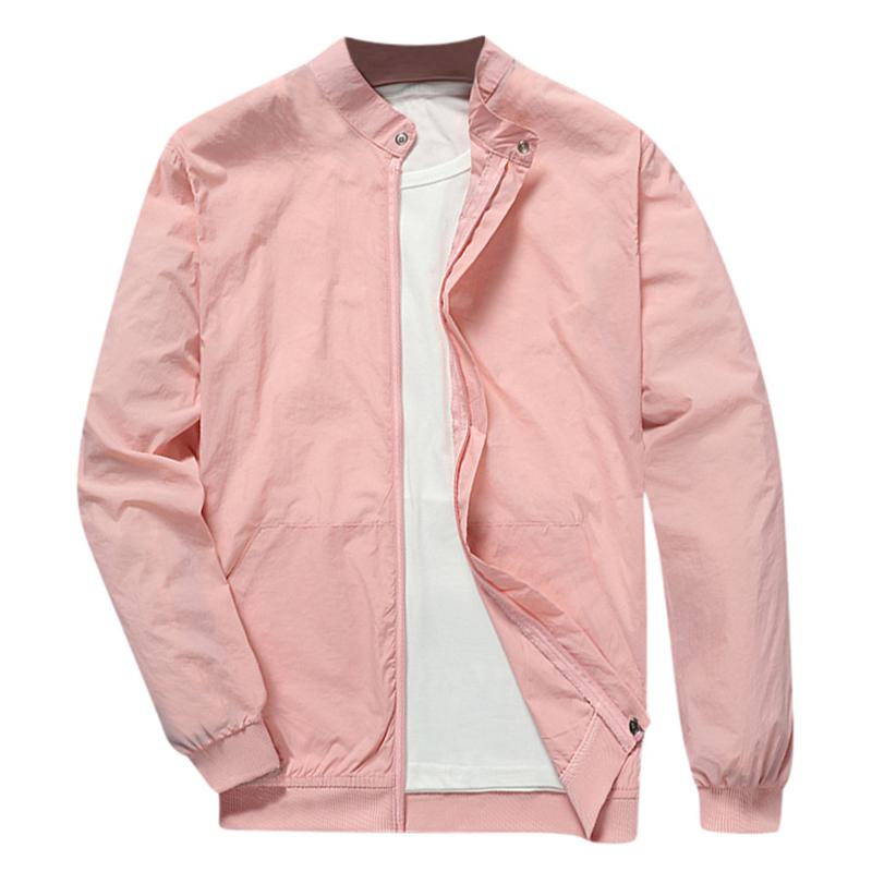 Men's Jackets Slim Fit Solid Mens Bomber Jacket 2021 Spring Autumn Male Baseball Thin Brand Casual Coat Top Windbreaker