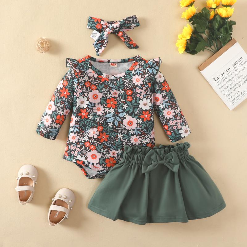 Clothing Sets CitgeeAutumn Infant Baby Girl Skirt Set Floral Long Sleeve Romper Elastic Waist Bow Knot Solid Color Headband Fall Suit, White
Clothing Sets CitgeeAutumn Infant Baby Girl Skirt Set Floral Long Sleeve Romper Elastic Waist Bow Knot Solid Color Headband Fall Suit, White