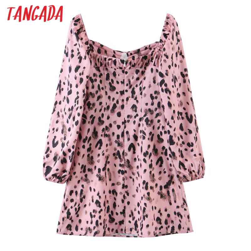 Fashion Women Leopard Print Off Shoulder Arrival Long Sleeve Ladies Mini Dress Vestidos SL547 210416