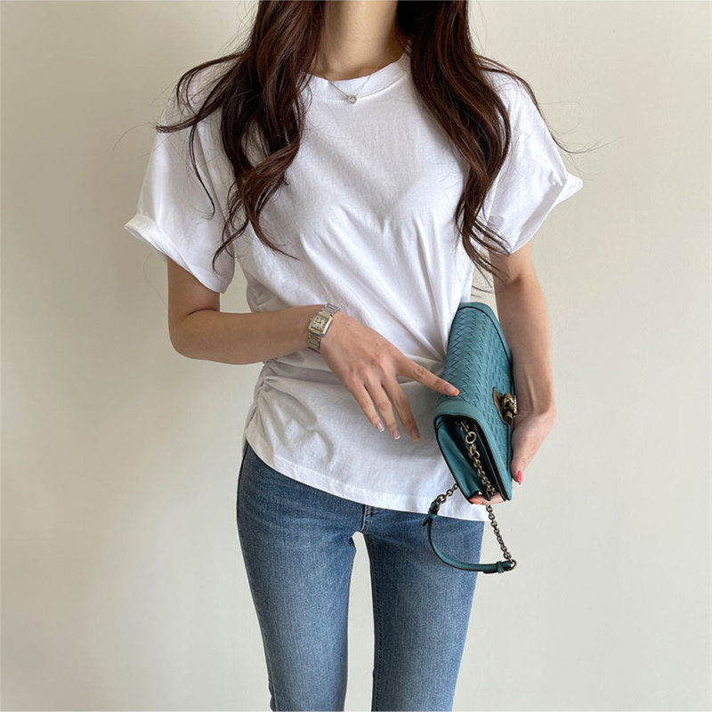 Summer Solid Students Brief Chic Streetwear Girls Women Loose Casual Femme Tops All Match Stylish Female T-Shirts 210421