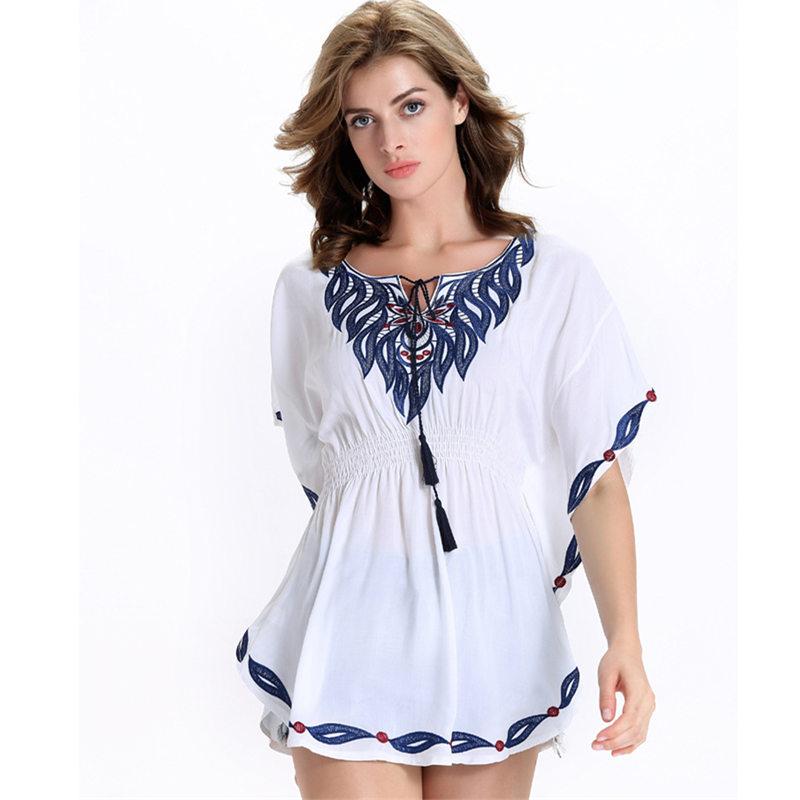 Women's Blouses & Shirts 2021 Brand Summer Vintage Female Ethnic Mexican Floral Loose Shirt Tops Boho Cotton Batwing Sleeve Woman Embroidery, Blue
Women's Blouses & Shirts 2021 Brand Summer Vintage Female Ethnic Mexican Floral Loose Shirt Tops Boho Cotton Batwing Sleeve Woman Embroidery, Blue