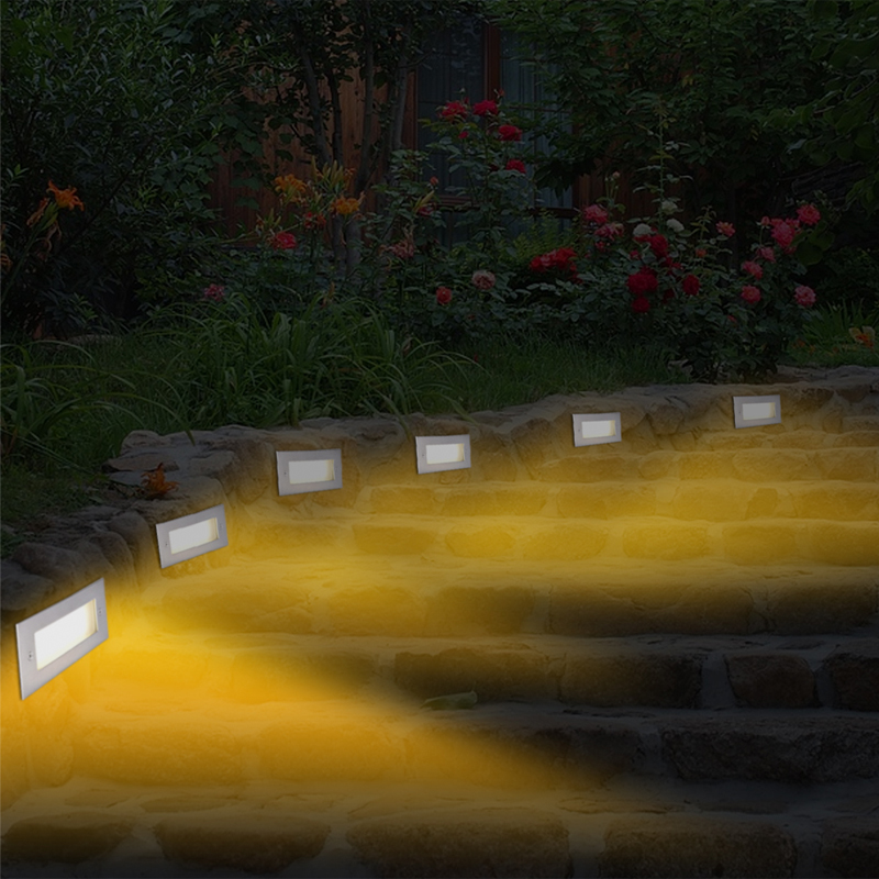 LED Stair Corner Outdoor Lighting Street Lights 7W Step Light Rustproof Waterproof Recessed Landscape Pathway Courtyard Stairs Swimming Pools crestech