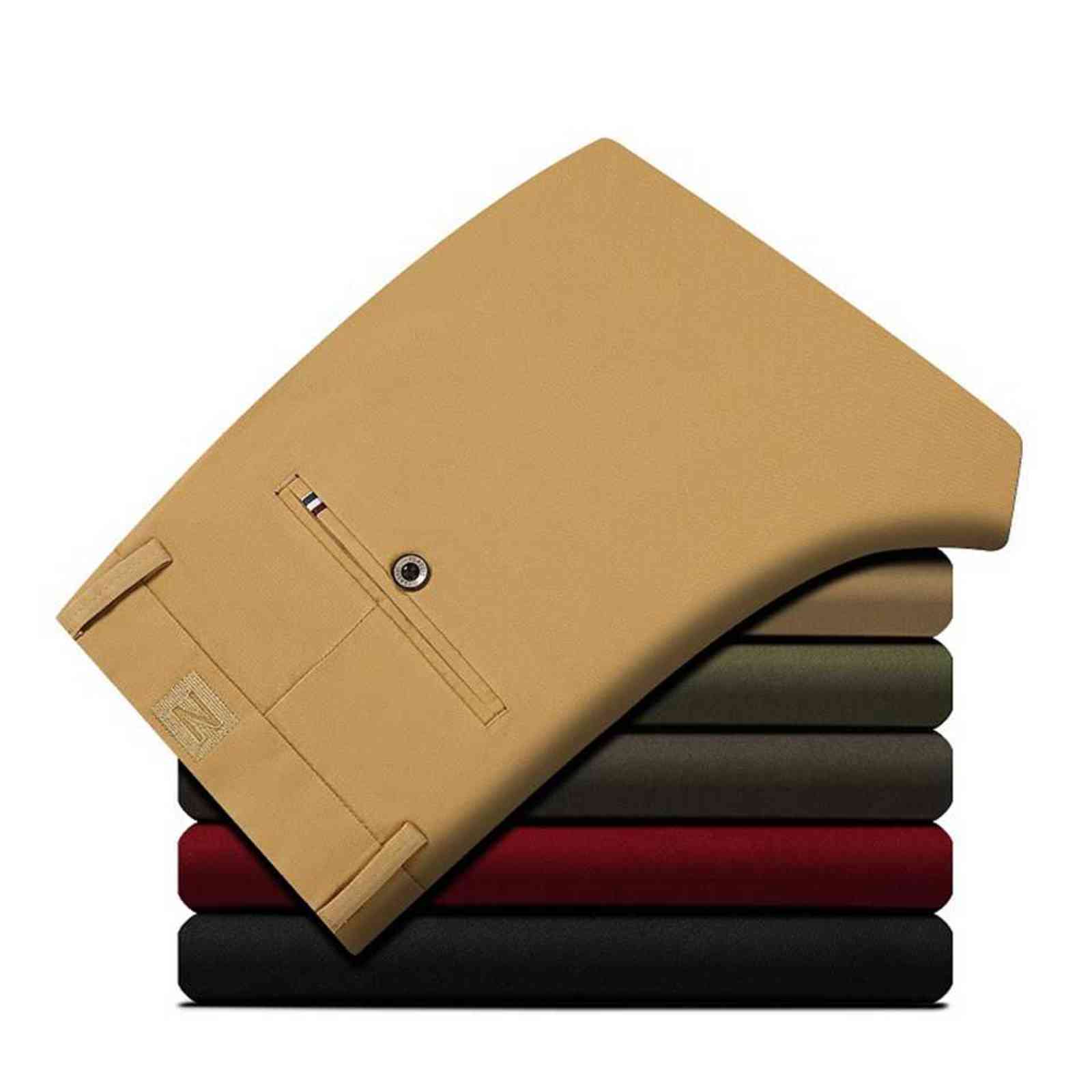 98% Cotton 2% Spandex Anti-pilling Man Trousers Spring Autumn Business Khaki Slim Male Full Length Long Chino Men Formal Pants 211112