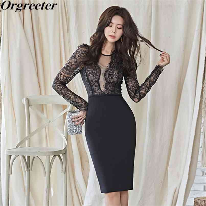Sexy See Through Lace Patchwork Pencil Dress Women Spring Fall Sheath Bodycon Knee-length Tunic Vestidos 210602, Black
Sexy See Through Lace Patchwork Pencil Dress Women Spring Fall Sheath Bodycon Knee-length Tunic Vestidos 210602, Black