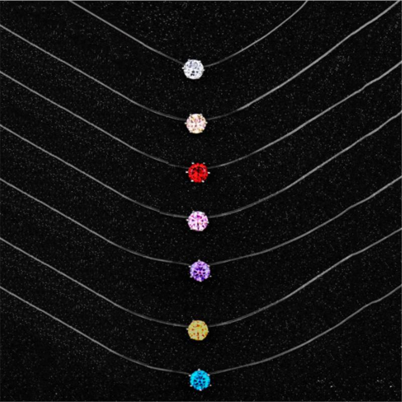 Chokers Fashion CZ Collar Choker Necklace Invisible Transparent Fishing Line Zircon Silver Color Pendant For Women Jewelry Gif
Chokers Fashion CZ Collar Choker Necklace Invisible Transparent Fishing Line Zircon Silver Color Pendant For Women Jewelry Gif