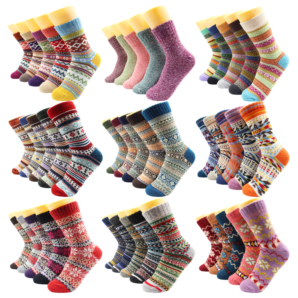 5 Pairs Winter Warmer Women Thien Thermal Wool Cashmere Snow Sos Fashion Casual Euramerican National Wool Sos for Women, 5 pairs -ym001
5 Pairs Winter Warmer Women Thien Thermal Wool Cashmere Snow Sos Fashion Casual Euramerican National Wool Sos for Women, 5 pairs -ym001