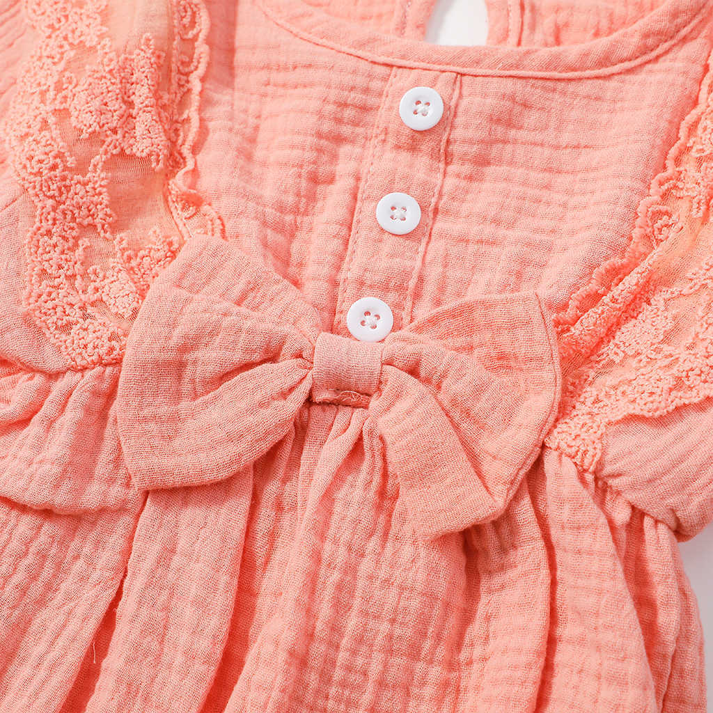 Baby Girl Sweet Ruffled Bowknot Bodysuits 210528