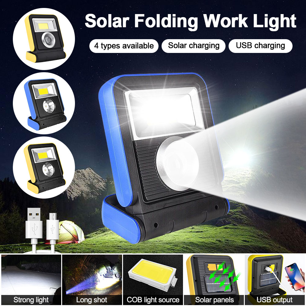 COB Floodlight USB Rechargeable Solar Powered LED Work Light Outdoor Portable Lantern