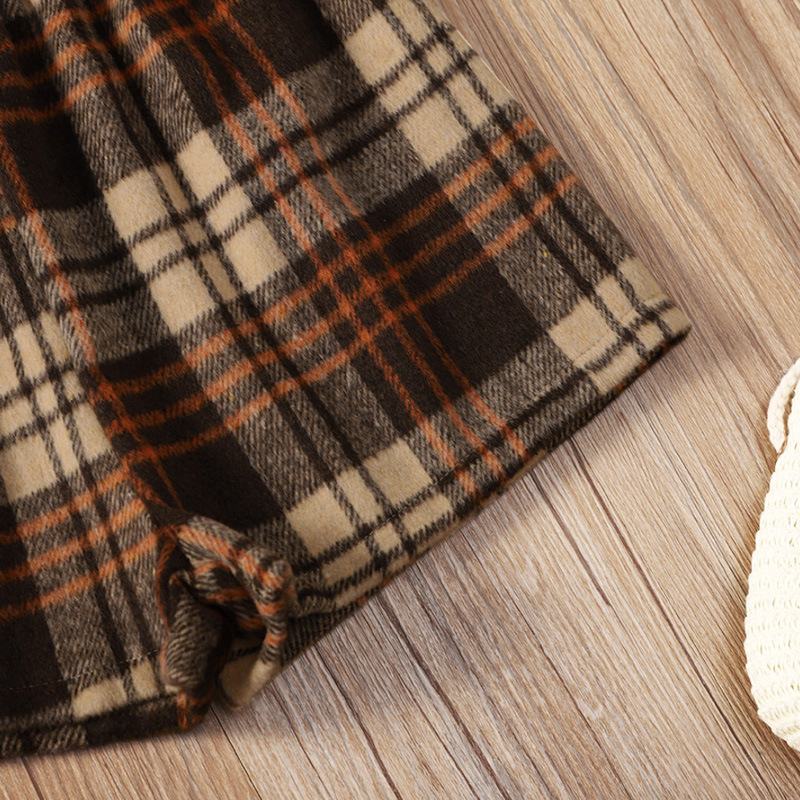 Baby Girls Clothes Sets Spring Autumn Fashion Girl Outfits Black Checked Printed Circle Neck Long Sleeve Skirt Suit For Children Kids Clothing