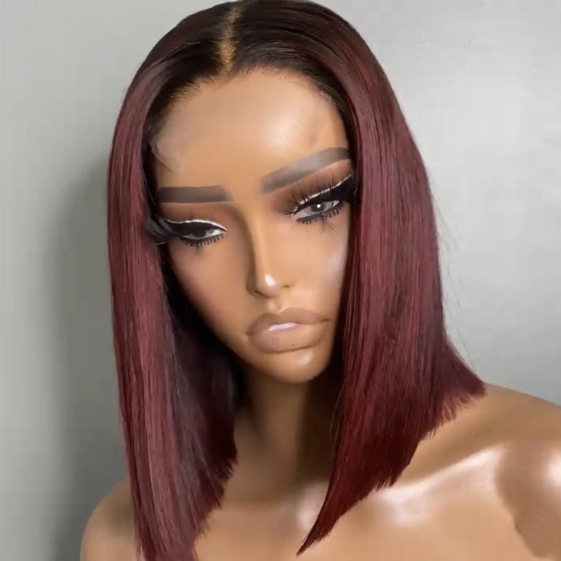 Straight Burgundy Human Hair Wig Brazilian Remy Ombre Wine 99j Bob Full Lace Wig for Women, As the picture shows
Straight Burgundy Human Hair Wig Brazilian Remy Ombre Wine 99j Bob Full Lace Wig for Women, As the picture shows