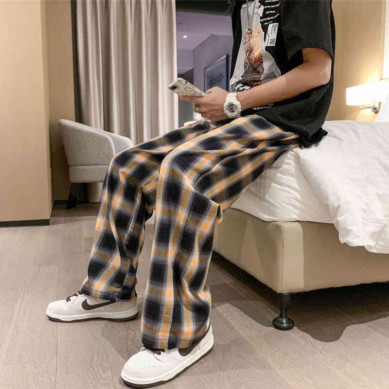 men's pants summer thin plaid fashion casual men streetwear korean loose hip-hop straight wide-leg mens trousers reez, Black
men's pants summer thin plaid fashion casual men streetwear korean loose hip-hop straight wide-leg mens trousers reez, Black
