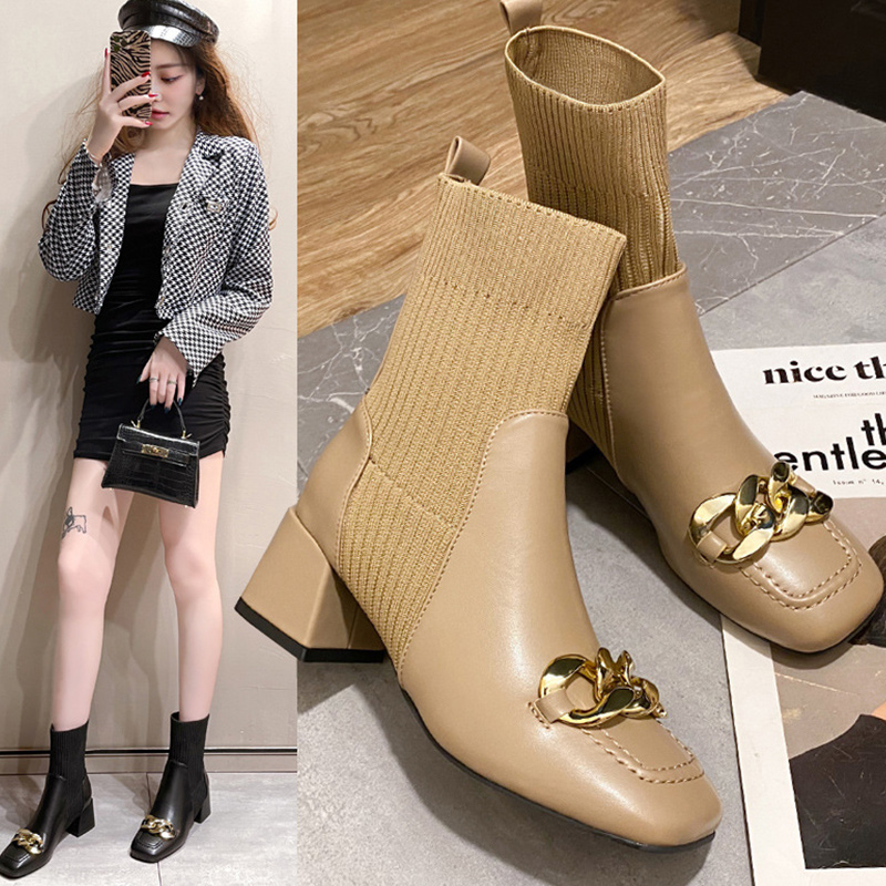 2022 Fashion Autumn Winter New Socks Shoes Women Casual Vintage Net Knitted Short Ankle Boots Women PU High Heels Botas De Mujer, Brown
2022 Fashion Autumn Winter New Socks Shoes Women Casual Vintage Net Knitted Short Ankle Boots Women PU High Heels Botas De Mujer, Brown