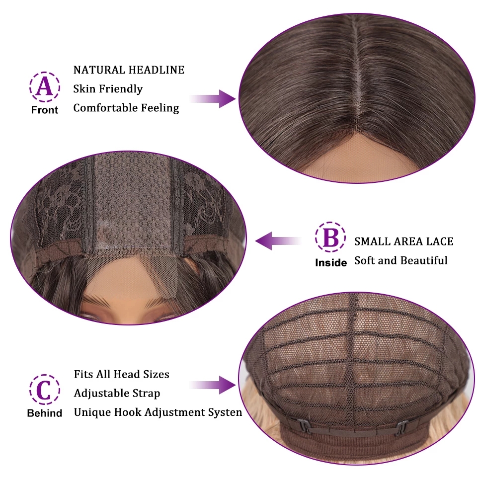 Long Blonde Synthetic Lace Front Wig Grey Colored Pre Plucked Deep Wave Frontal Simulation Human Hair Wigs For Women