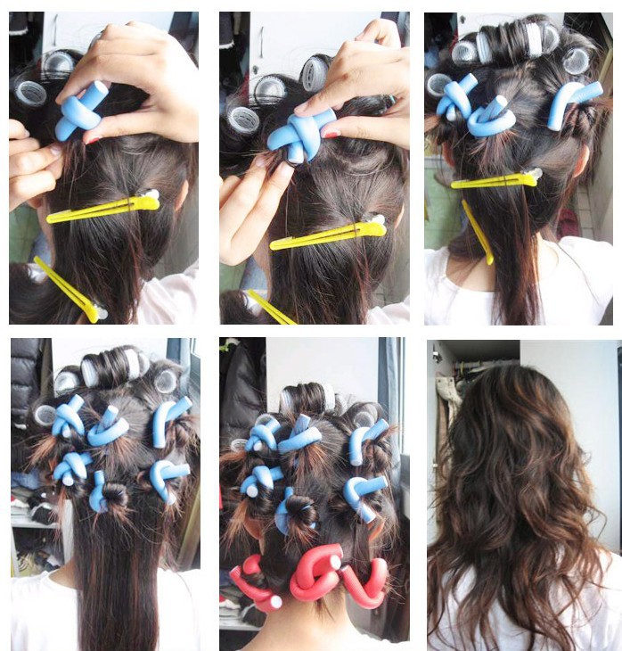 Styling Hair Rollers Roller Tool Makeup Product Fast Wholesale 80pcs Lot Curler Makers Soft Bendy Twist Curls Diy Tools For Women Accessories