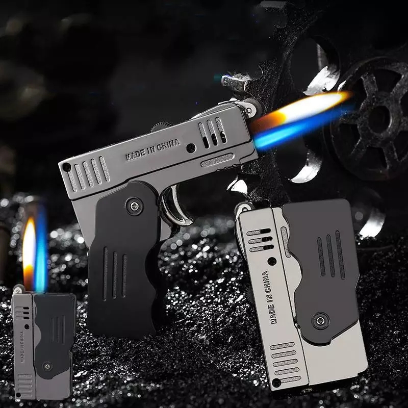 Creative Metal Double Fire Deformation Pistol Butane Gas Lighter Free Fire Jet Torch Windproof Flint Funny CIgar Lighters Gift
Creative Metal Double Fire Deformation Pistol Butane Gas Lighter Free Fire Jet Torch Windproof Flint Funny CIgar Lighters Gift